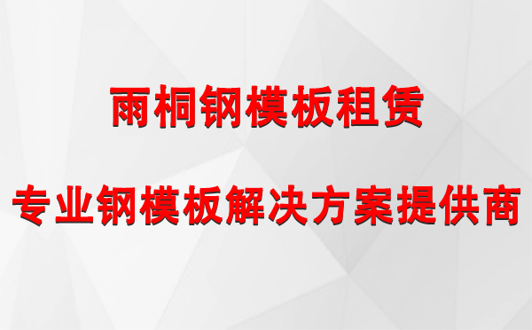 雨桐鋼模板租賃丨專業(yè)鋼模板解決方案提供商